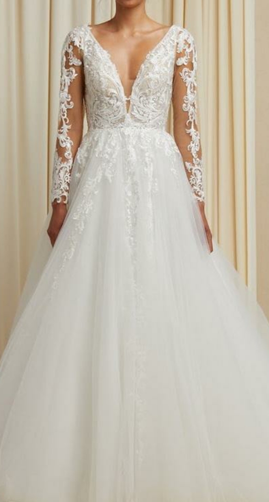 New  wedding dress evening bridal gown long sleeve